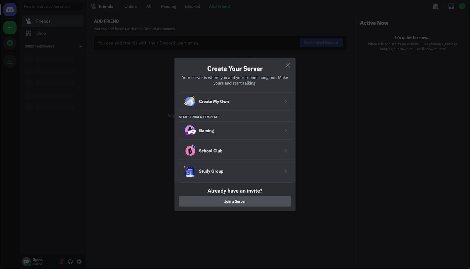 Create or Join Discord Server